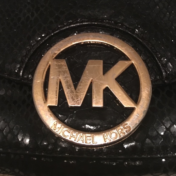 Authentic Michael Kors black snakeskin purse - Picture 2 of 3