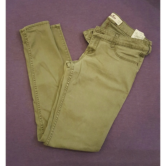 Olive Green Hollister Super Skinny Jeans