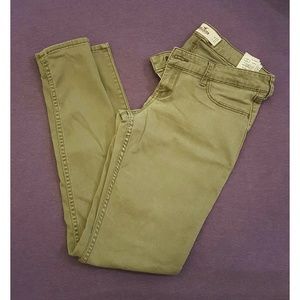 Olive Green Hollister Super Skinny Jeans