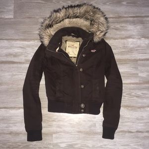 💥SOLD💥 Brown Hollister Faux Fur Jacket