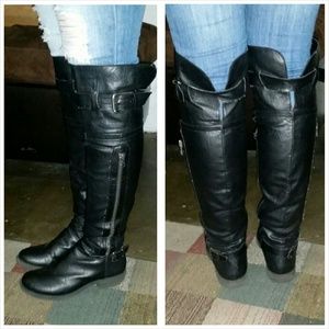 Knee high black boots