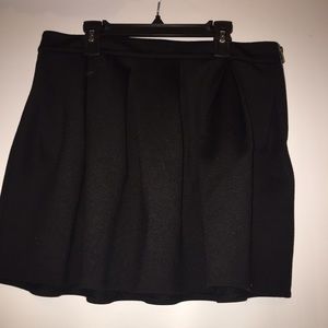 Pleated Black Skater Skirt