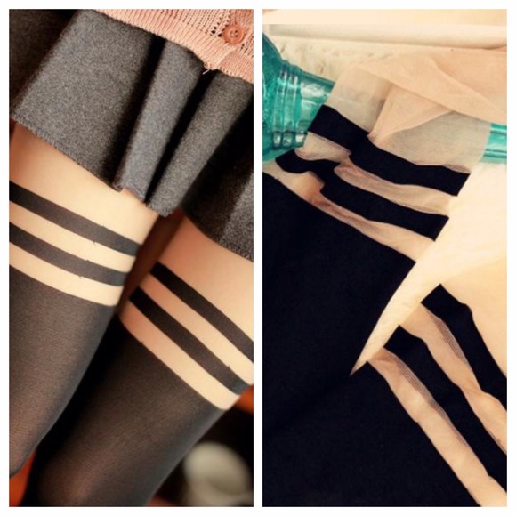 Double striped tights - Picture 2 of 2