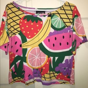 Fruit Print Boxy Crop Top. No flaws.