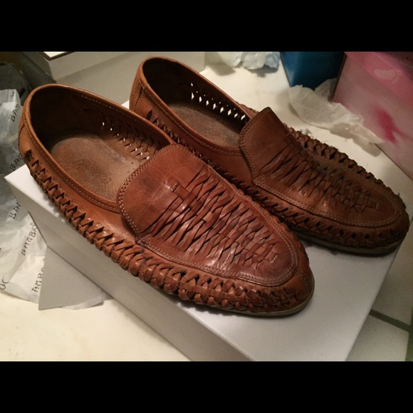 Men's soft leather open loafers. Size 8
