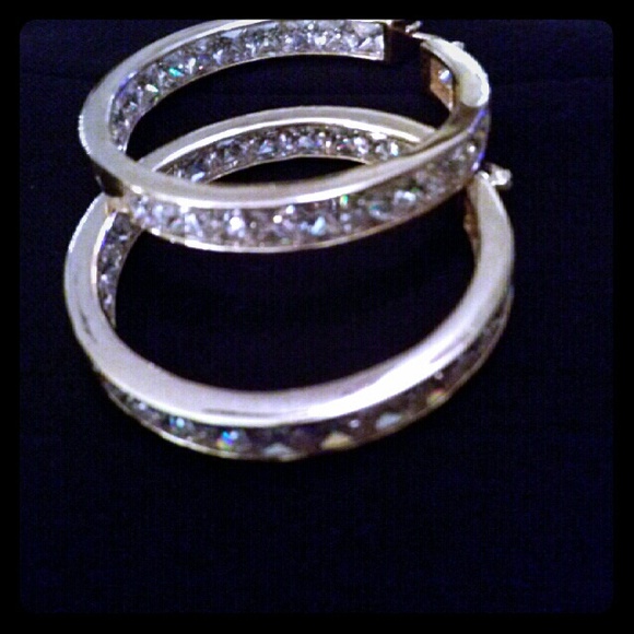 14k Yellow Gold Plated Hoop earrings