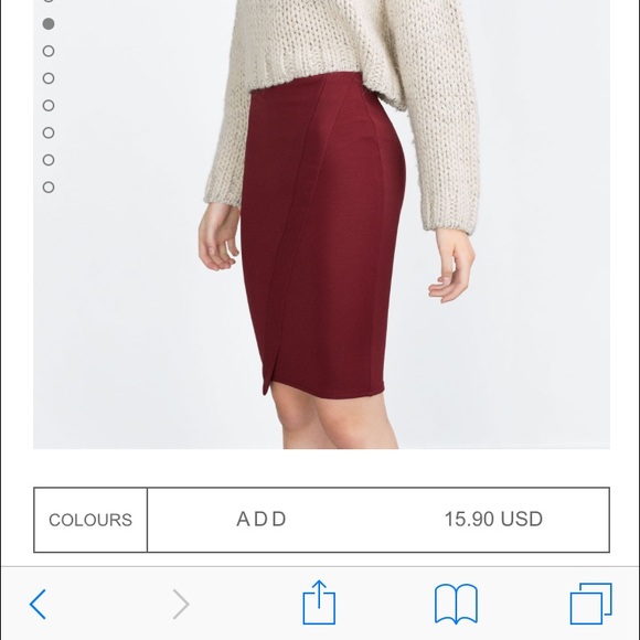 Maroon midi skirt