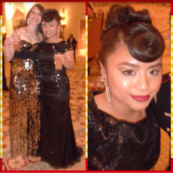 Black Sequin Gown