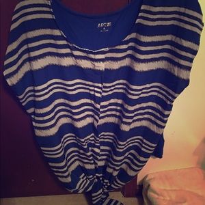 Apt 9 Blue and White Striped Blouse
