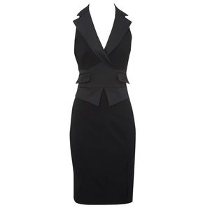 SOLD Karen Millen halter tuxedo dress in 8 UK 0-2