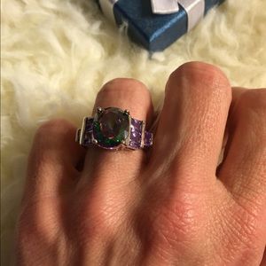 TODAY ONLY..925 sterling silver, mystic topaz ring