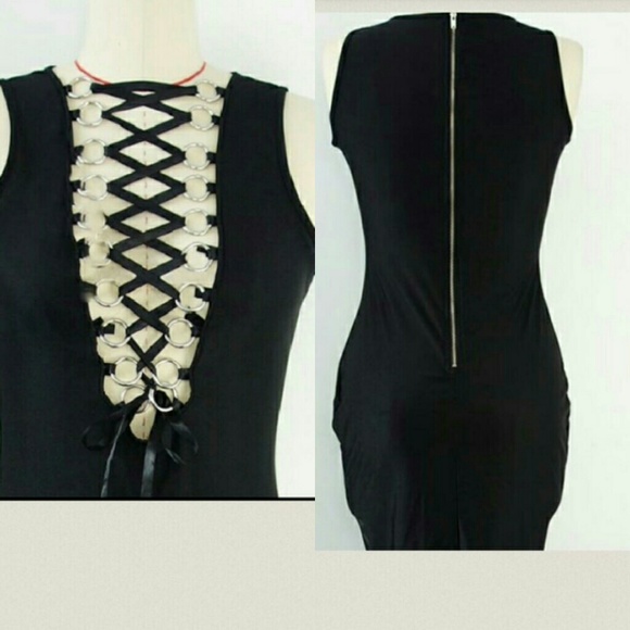 "Comely" Lace Tie Bodycon Dress - Picture 4 of 4