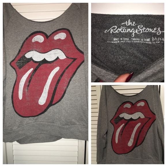Rolling Stones off the shoulder sweatshirt