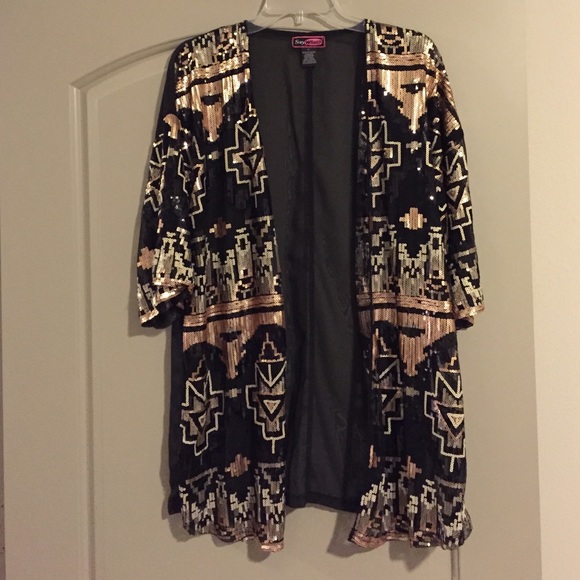 Sheer Sequin Kimono