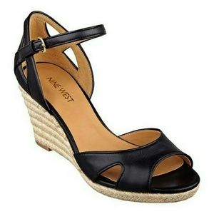 Nine West Jolie Canvas Wedge Espadrille Sandals