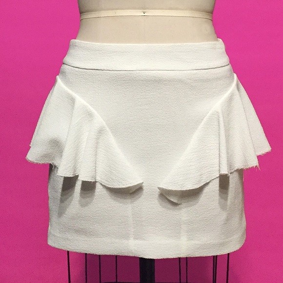 TILDON White Peplum Mini Skirt