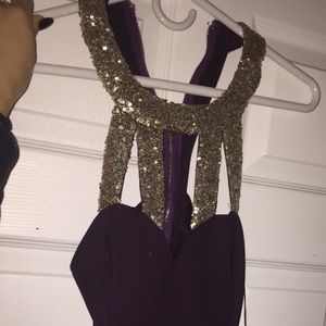 Plum and glittered party dress