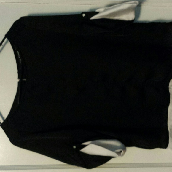 Black and white sheer blouse