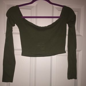 Olive Green Crop Top