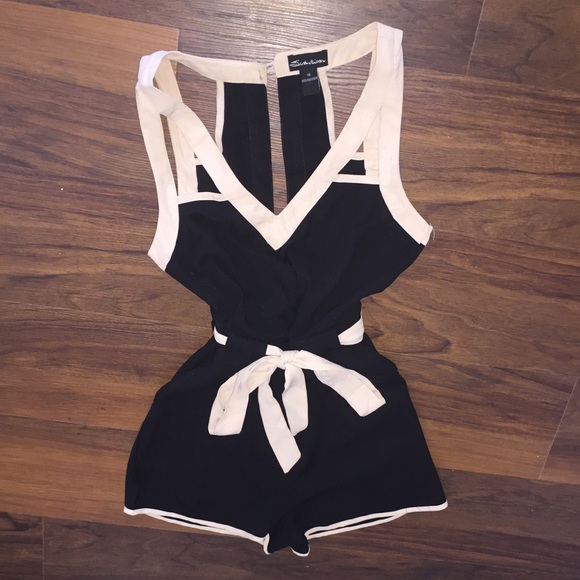 Black & Beige Romper