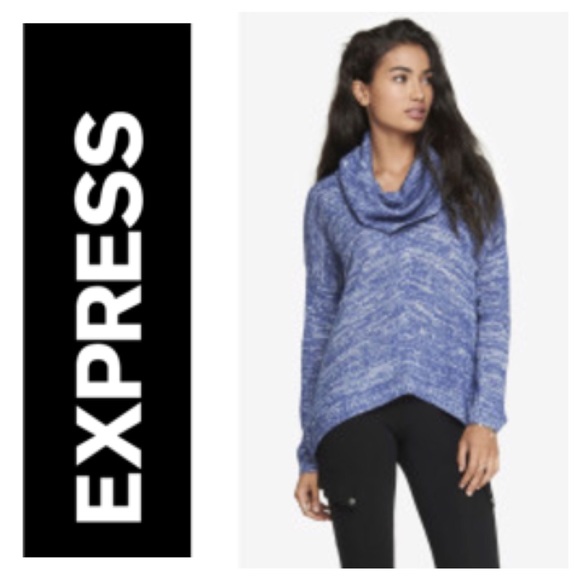 Express Sweaters - Express Oversized Marled Cowl Neck Sweater xs