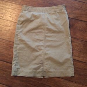J Crew khaki pencil skirt