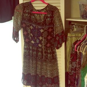 Multicolored Peasant dress, size M