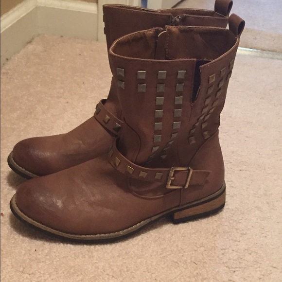 Studded Tan Boots
