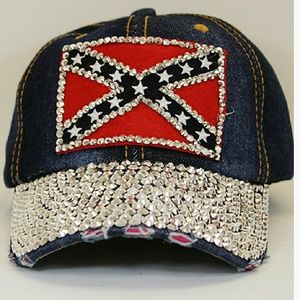 Rebel Flag Bling hat
