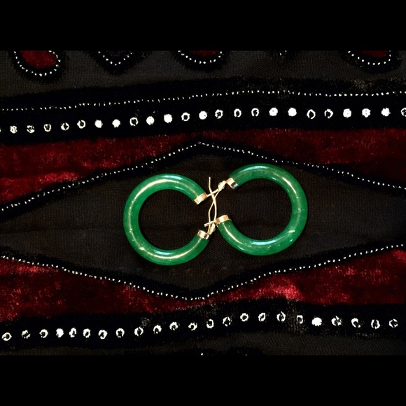 14kt authentic JADE earrings - Picture 3 of 4