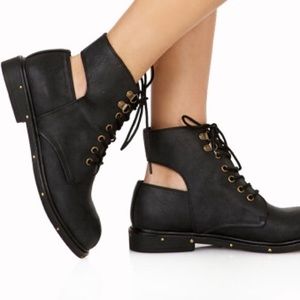 Forever 21 Black Cutout Boots