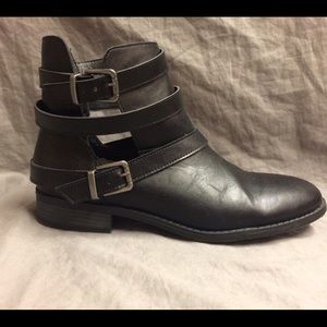 black cutout booties