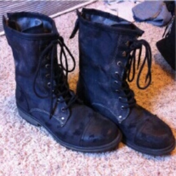 Distressed Combat Boots