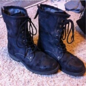 Distressed Combat Boots