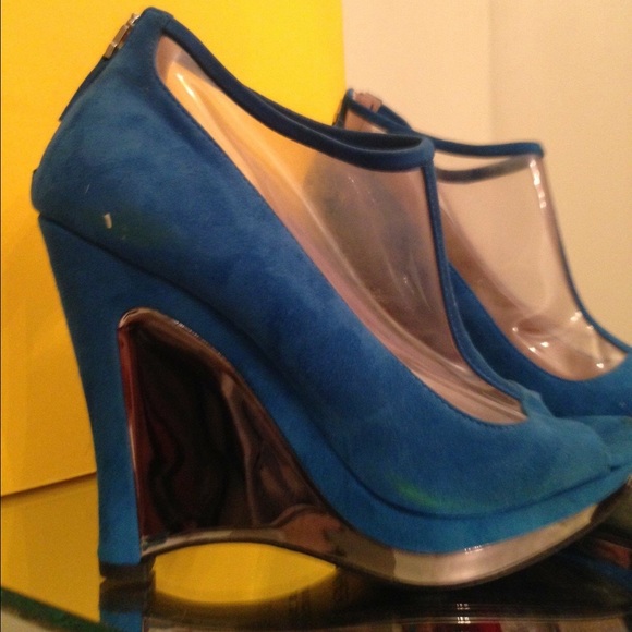 HP 2/13 blue/silver 4"+FENDI Heels sz36 EUC! - Picture 5 of 8