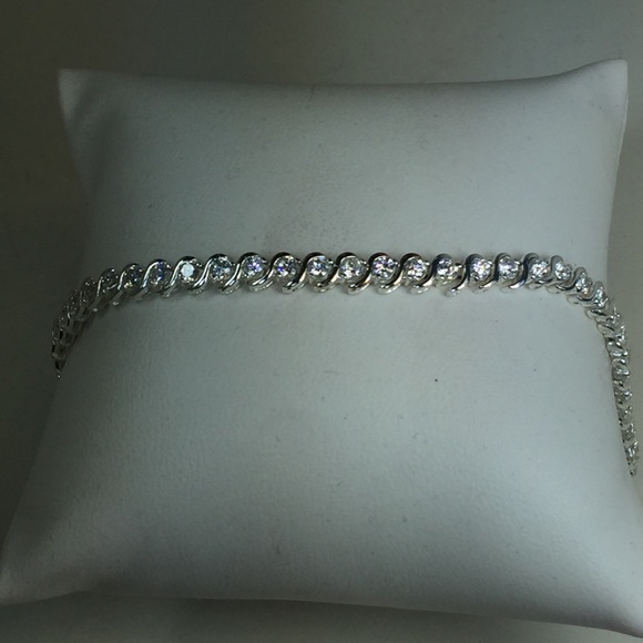Silver and cz bracelet