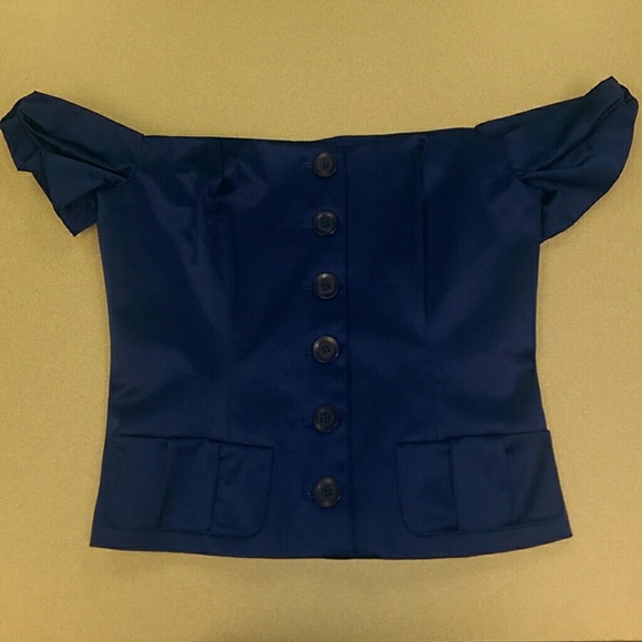 bebe Off the Shoulder Crop Top