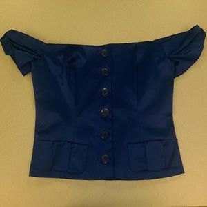 bebe Off the Shoulder Crop Top