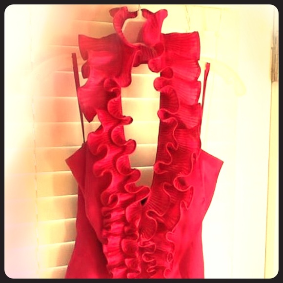 White House Black Market ruffle halter top