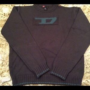 Diesel Gray Big Logo Pullover Sweater