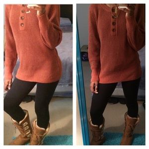 COZY  BURNT ORANGE OVERSIZED SWEATER