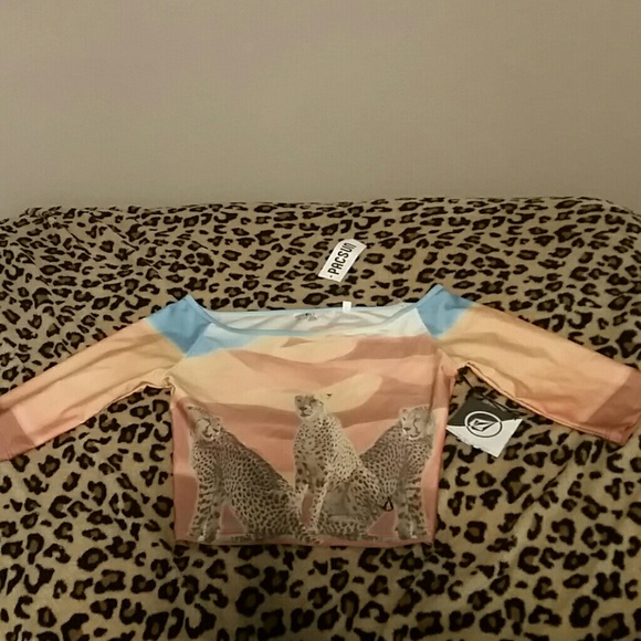 Volcom Cheetah Golden Landscape Halfsleeve CropTop
