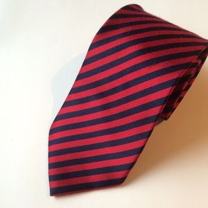 YVES SAINT LAURENT TIE, RED & BLUE, GREAT COND