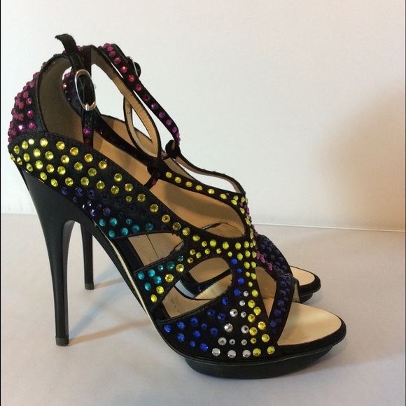 Giuseppe Zanotti Multicolor Jeweled Heel
