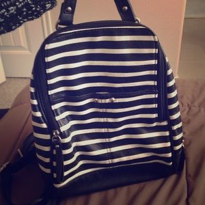 Black and white mini backpack