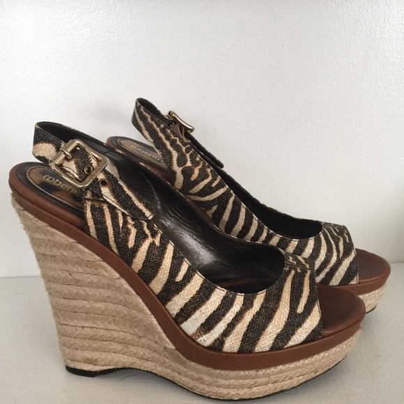 Like new Roberto Cavalli platform wedge espadrille