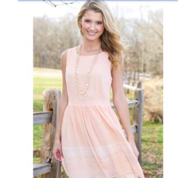 Light peach patterned dress