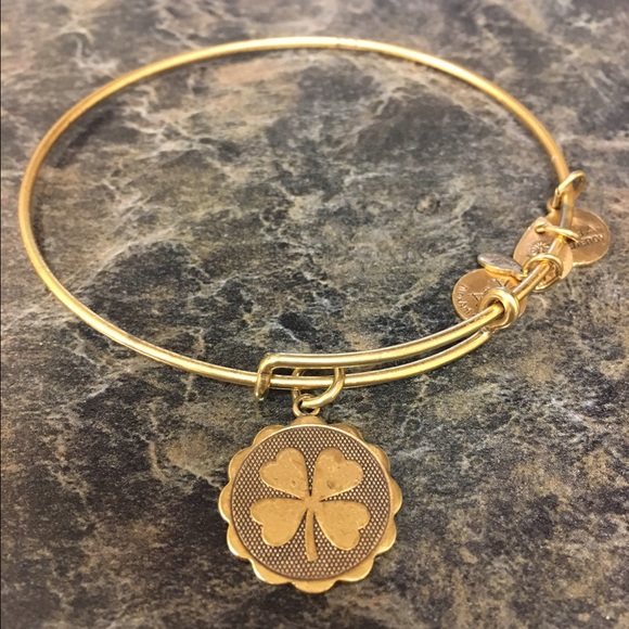 Alex and ani gold clover bracelet