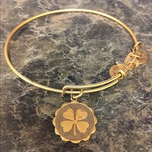Alex and ani gold clover bracelet