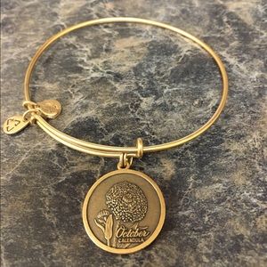Alex and ani gold October flower bracelet
